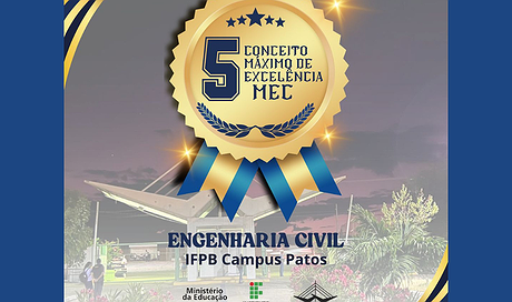 Curso de Engenharia Civil do Campus Patos recebe conceito máximo do MEC